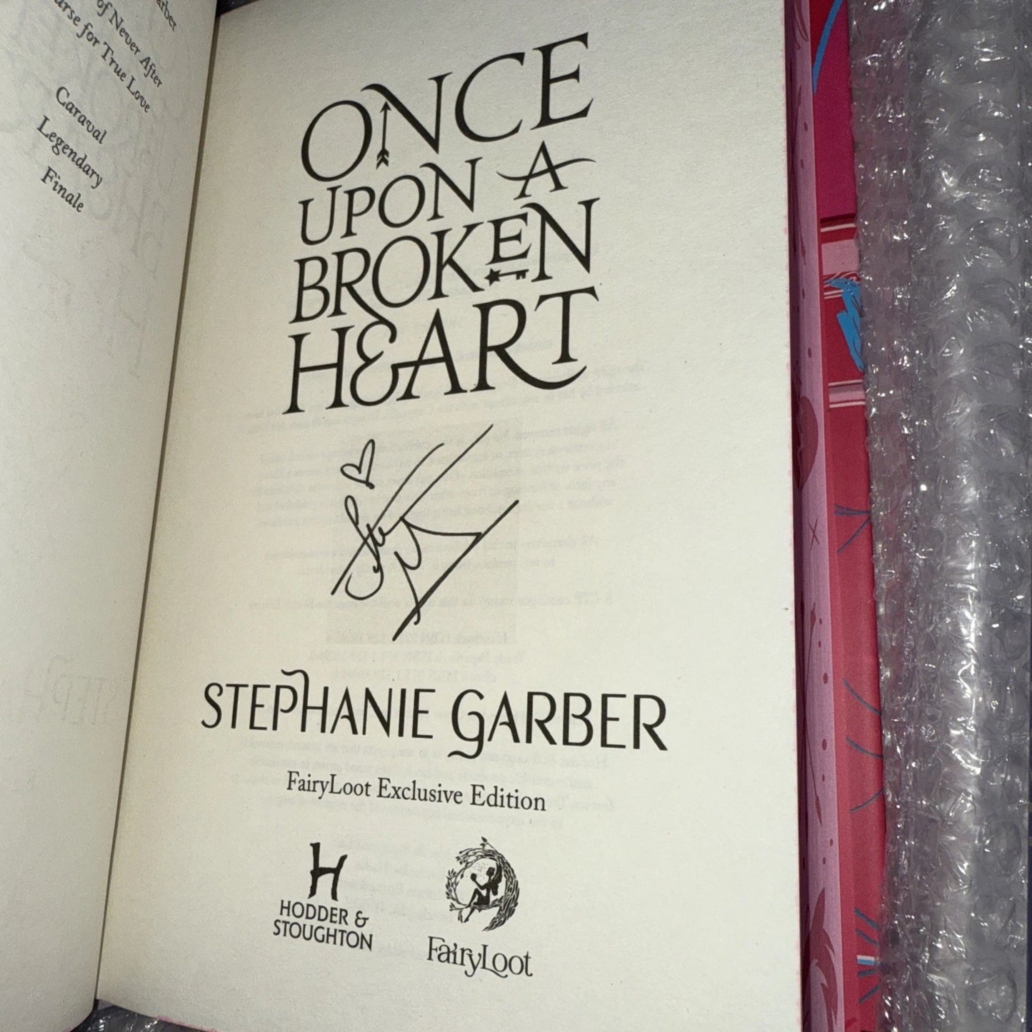 COMPLETE Fairyloot Once Upon a Broken Heart Series Set Signed Stephanie Garber
